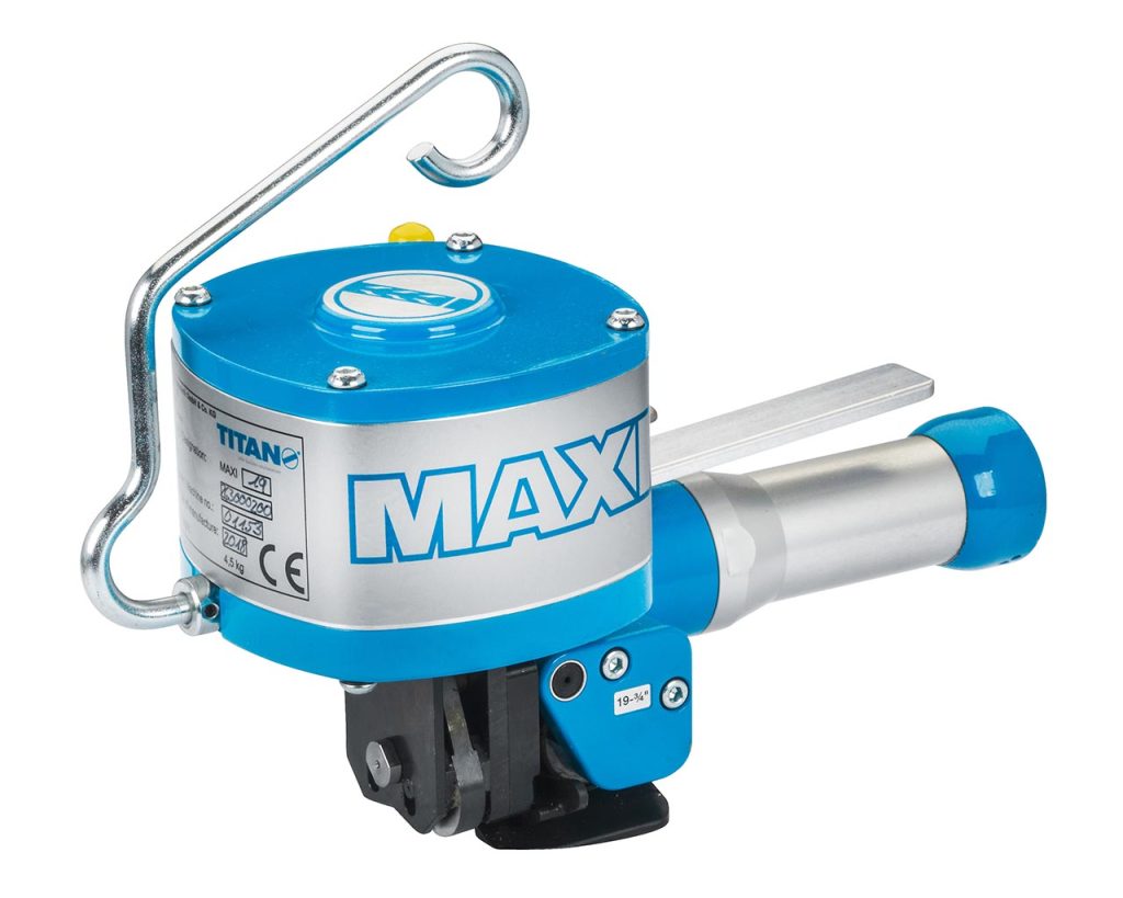 MAXI is the handy tool from TITAN for steel strapping with seal joint.
